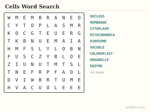 Cells Word Search preview
