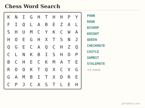Chess Word Search preview