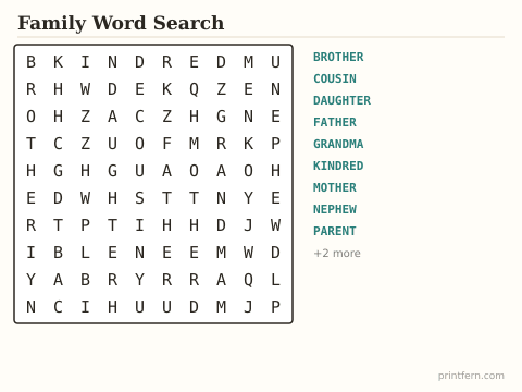 Family Word Search preview